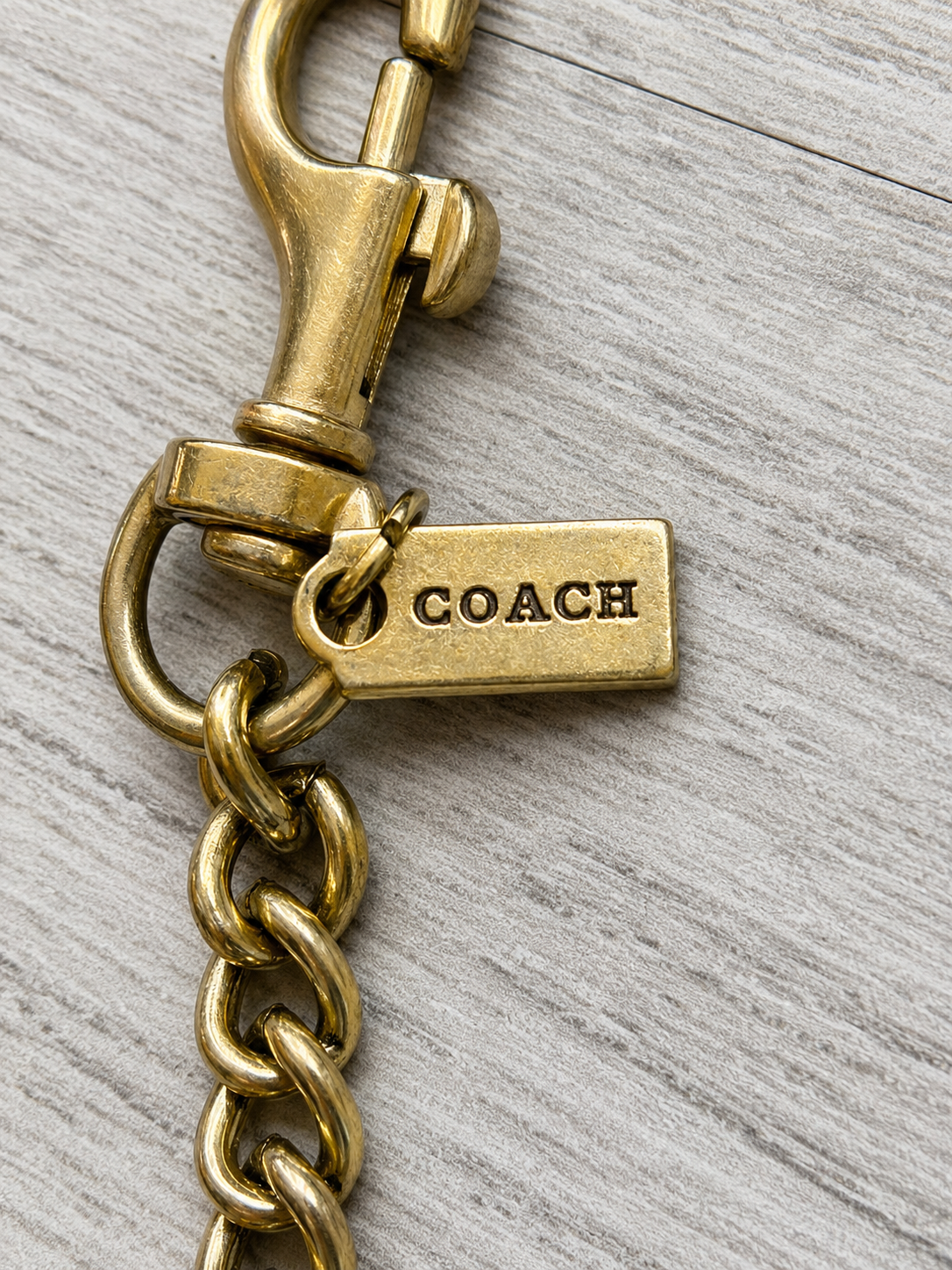 Coach Motif Chain Bag Charm Rexy Tea Rose Cherries Heart Brass Gold Brand New
