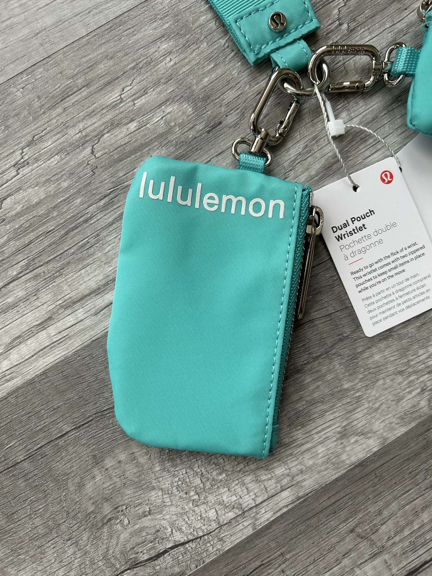 Lululemon Dual Pouch Wristlet Teal Turquoise Aqua New With Tags