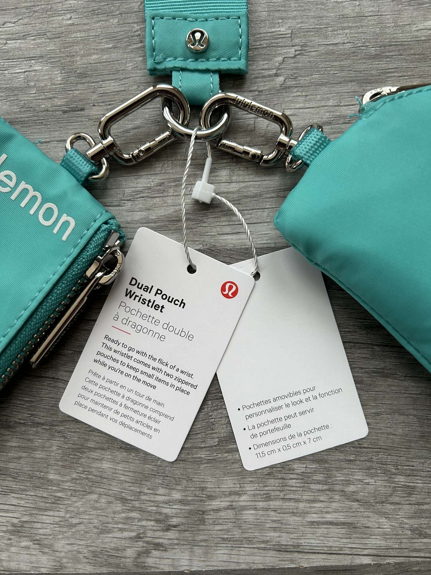 Lululemon Dual Pouch Wristlet Teal Turquoise Aqua New With Tags