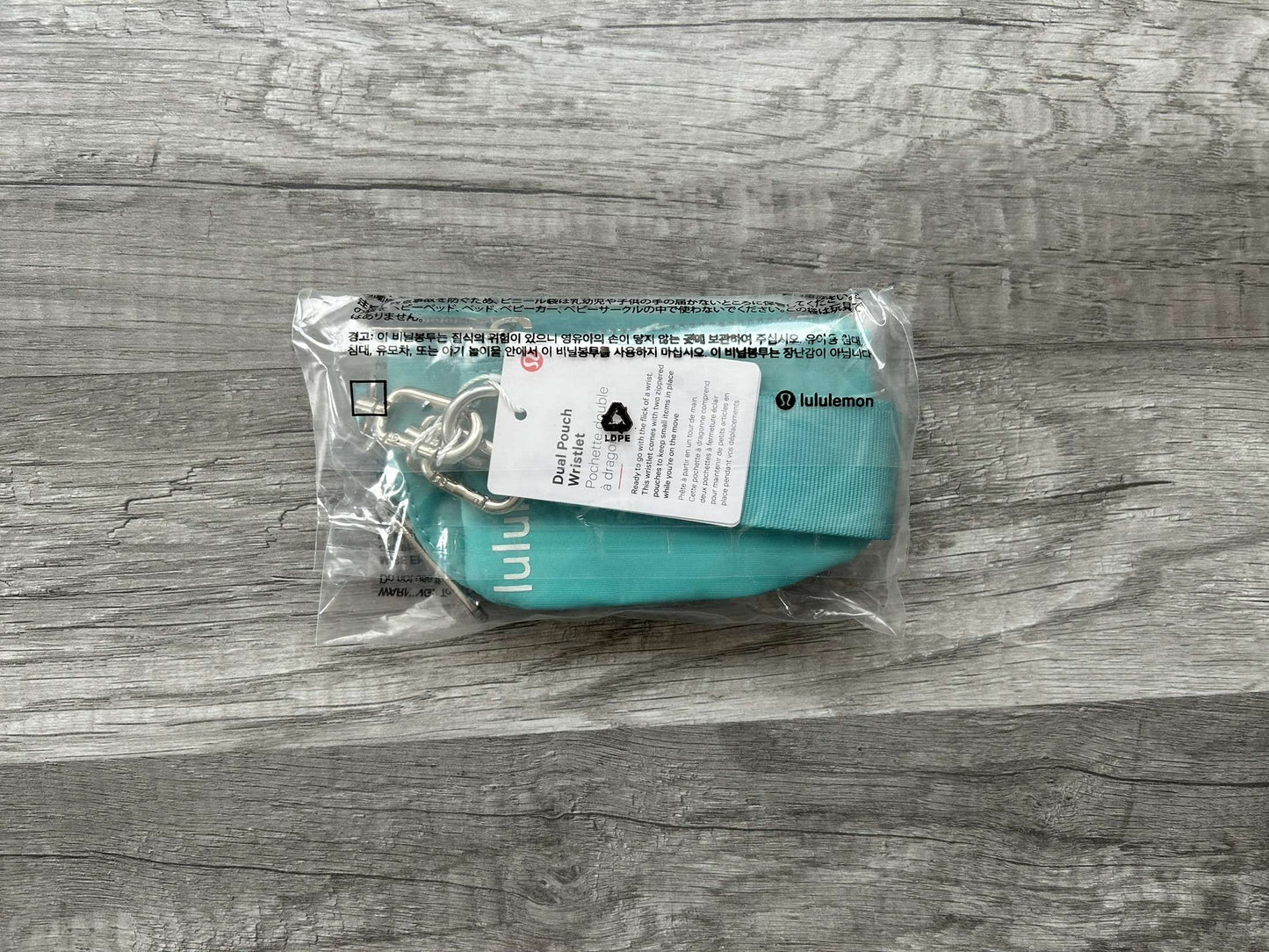 Lululemon Dual Pouch Wristlet Teal Turquoise Aqua New With Tags