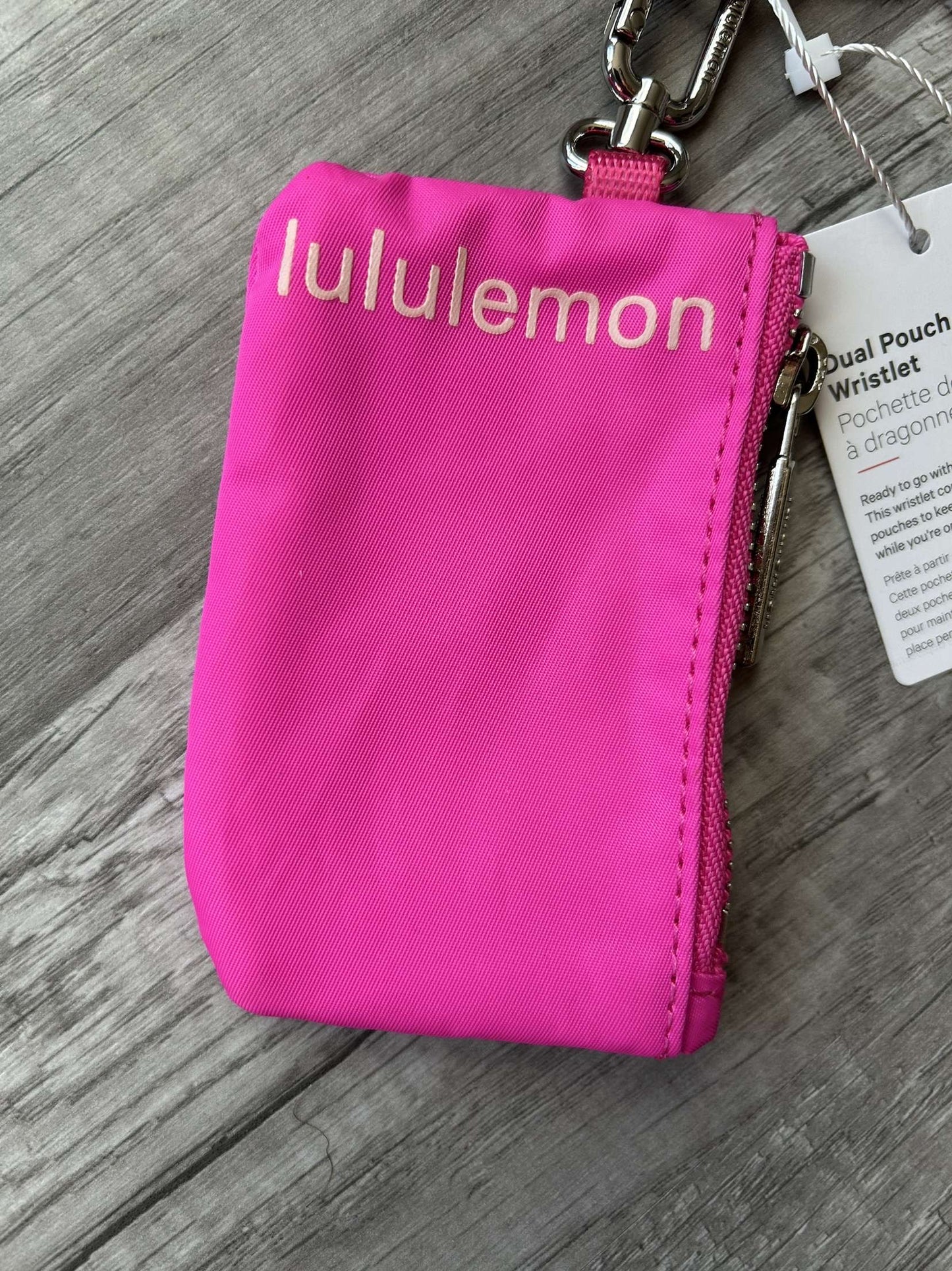 Lululemon Dual Pouch Wristlet Pink and Peach New With Tags