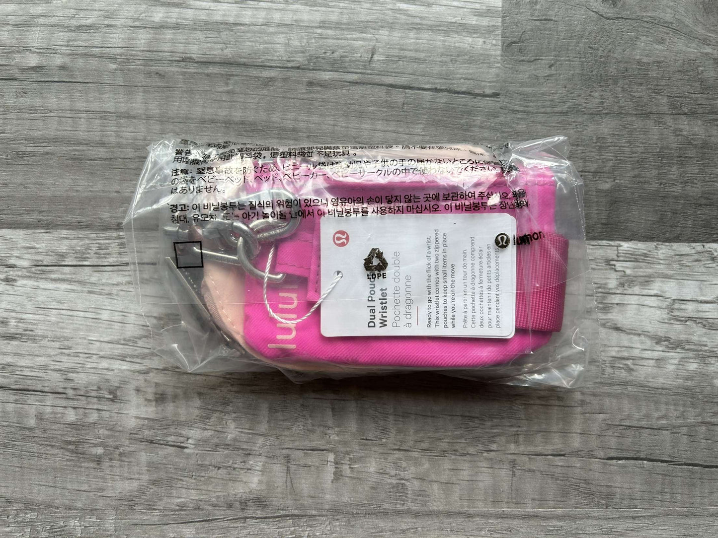 Lululemon Dual Pouch Wristlet Pink and Peach New With Tags