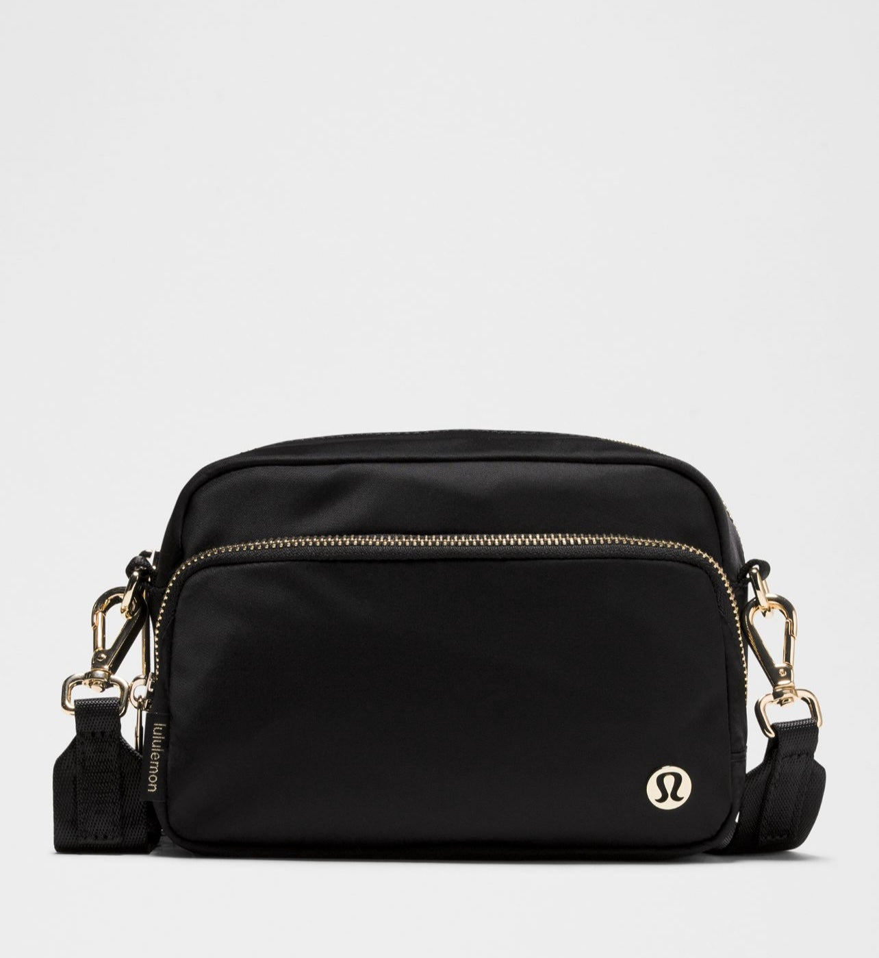 Lululemon Everywhere Crossbody Bag Black and Gold Hardware New With Tags 2L