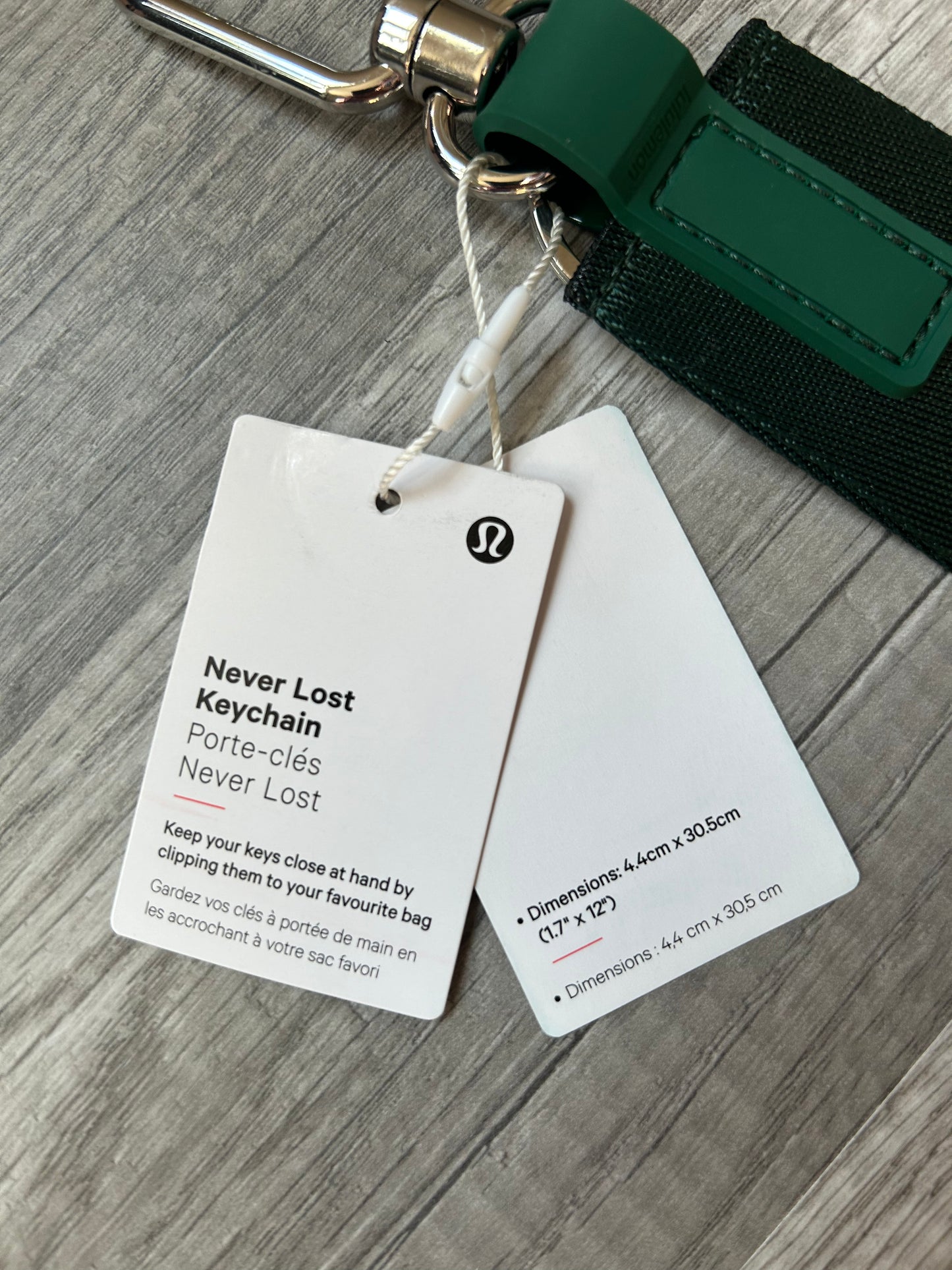 Lululemon Never Lost Keychain Green Yellow New With Tags