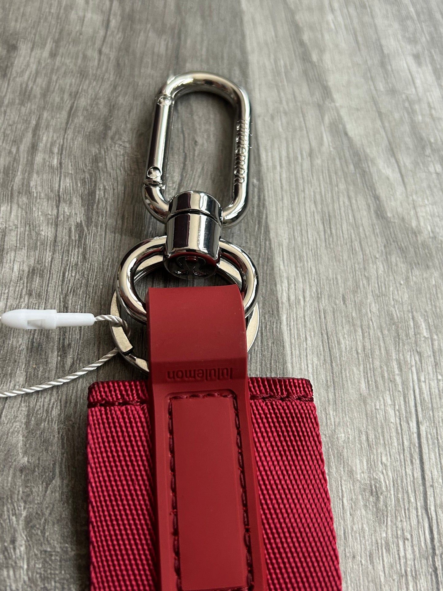 Lululemon Never Lost Keychain Pomegranate Red and White New With Tags