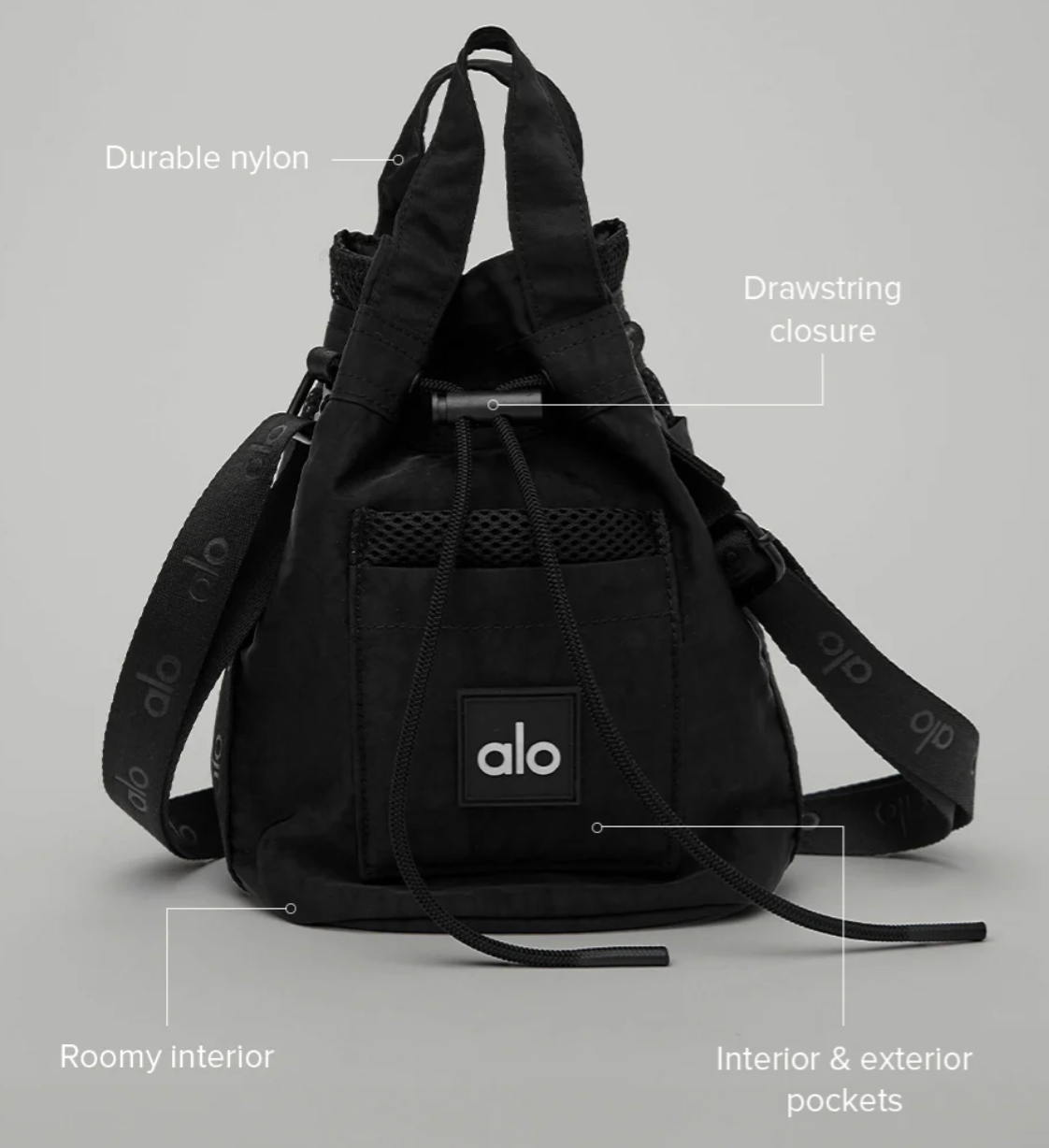 Alo Yoga Crossbody Bucket Bag Black New With Tags