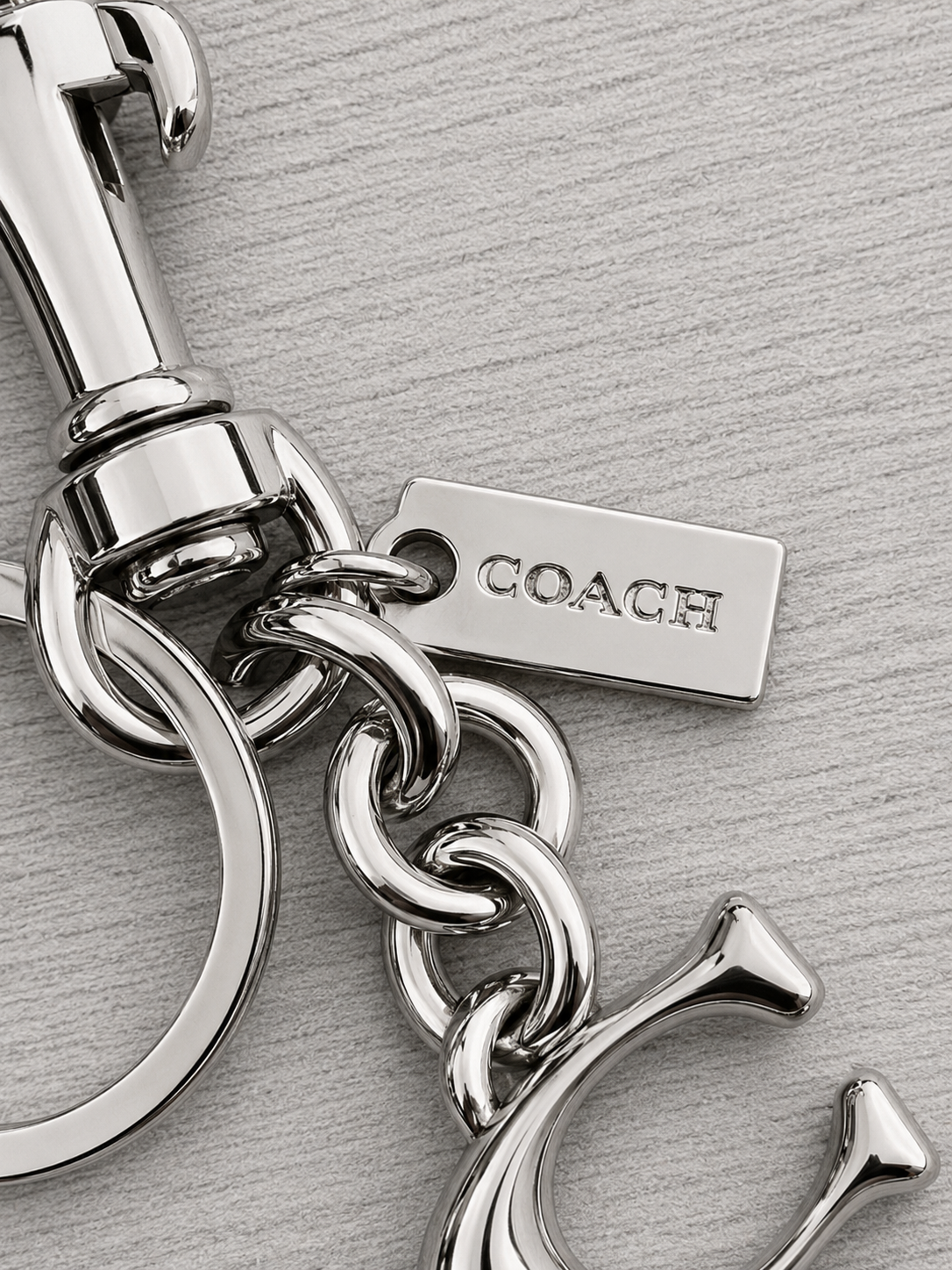 Coach Signature C Bag Charm Silver Brand New