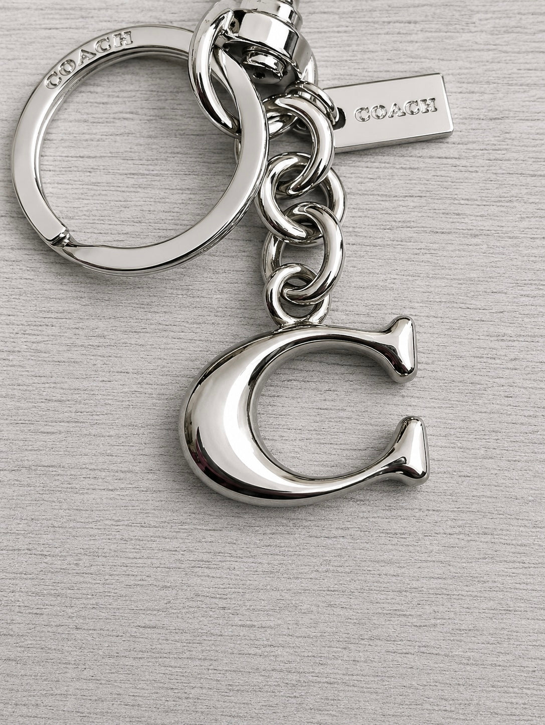 Coach Signature C Bag Charm Silver Brand New