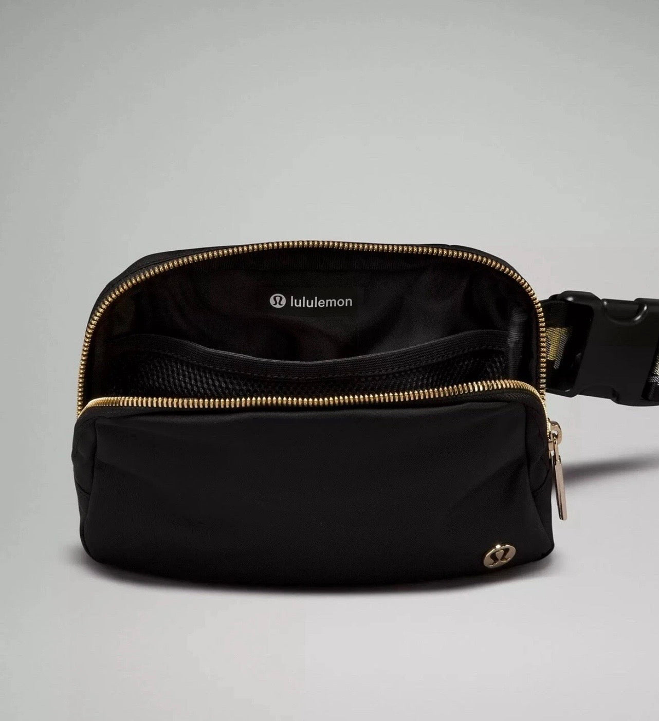 Lululemon Everywhere Belt Bag Black and Gold Wordmark New With Tags 1L