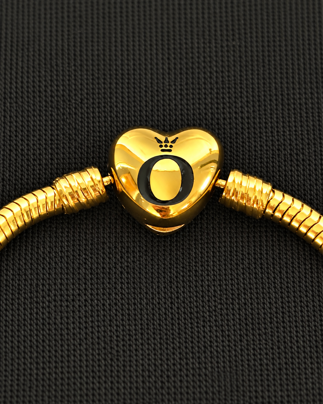 Pandora Bracelet Heart Clasp Snake Chain Gold