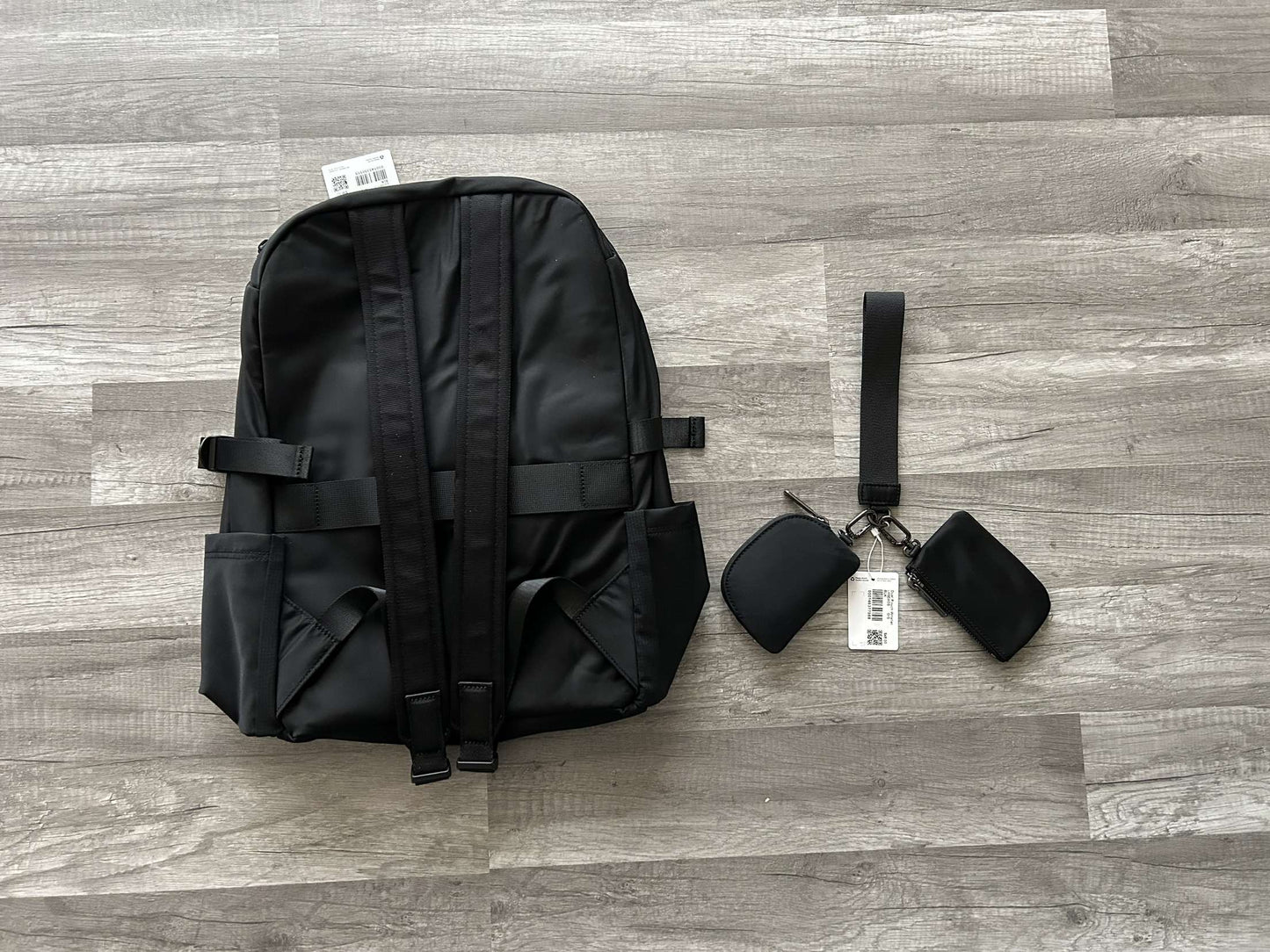 Lululemon Bundle Backpack and Dual Pouch Wristlet Keychain New With Tags
