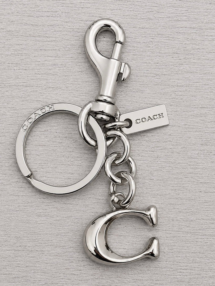 Coach Signature C Bag Charm Silver Brand New