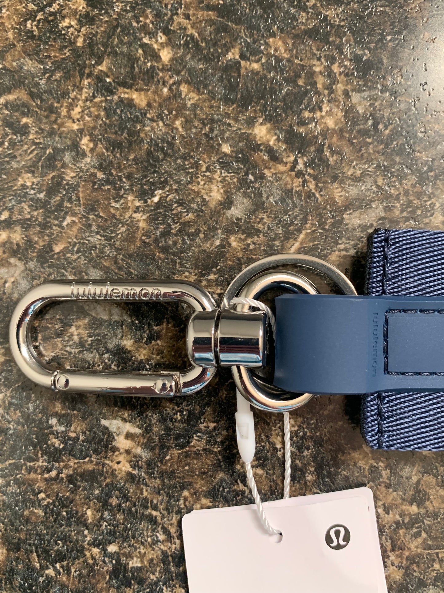 Lululemon Never Lost Keychain Navy Blue and White New With Tags