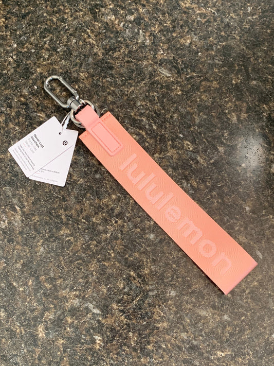 Lululemon Never Lost Keychain Misty Pink Peach White White New With Tags