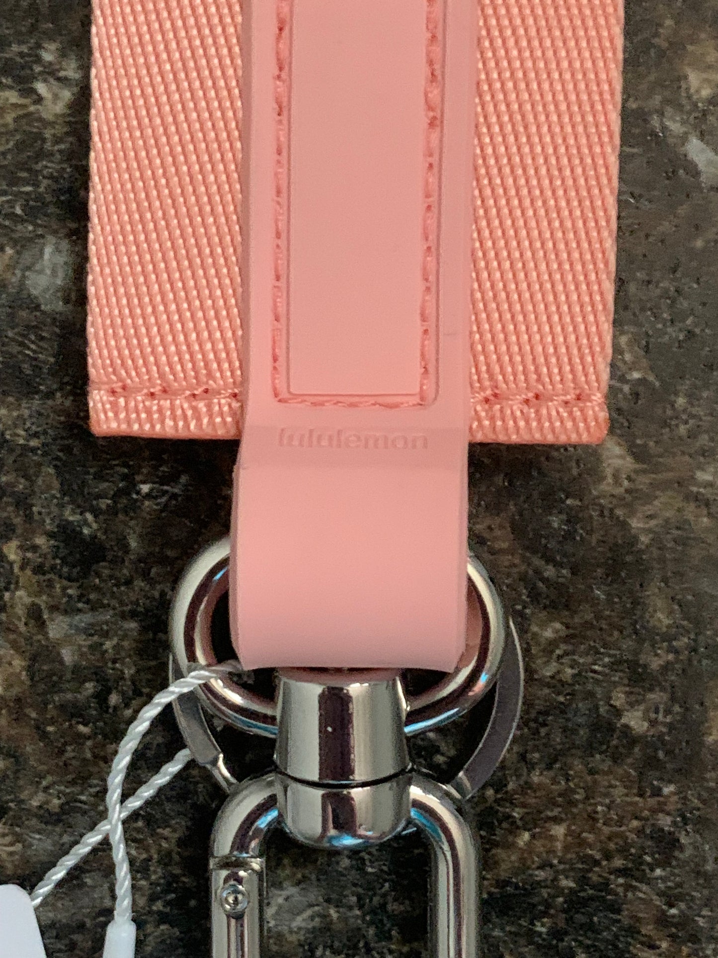 Lululemon Never Lost Keychain Misty Pink Peach White White New With Tags