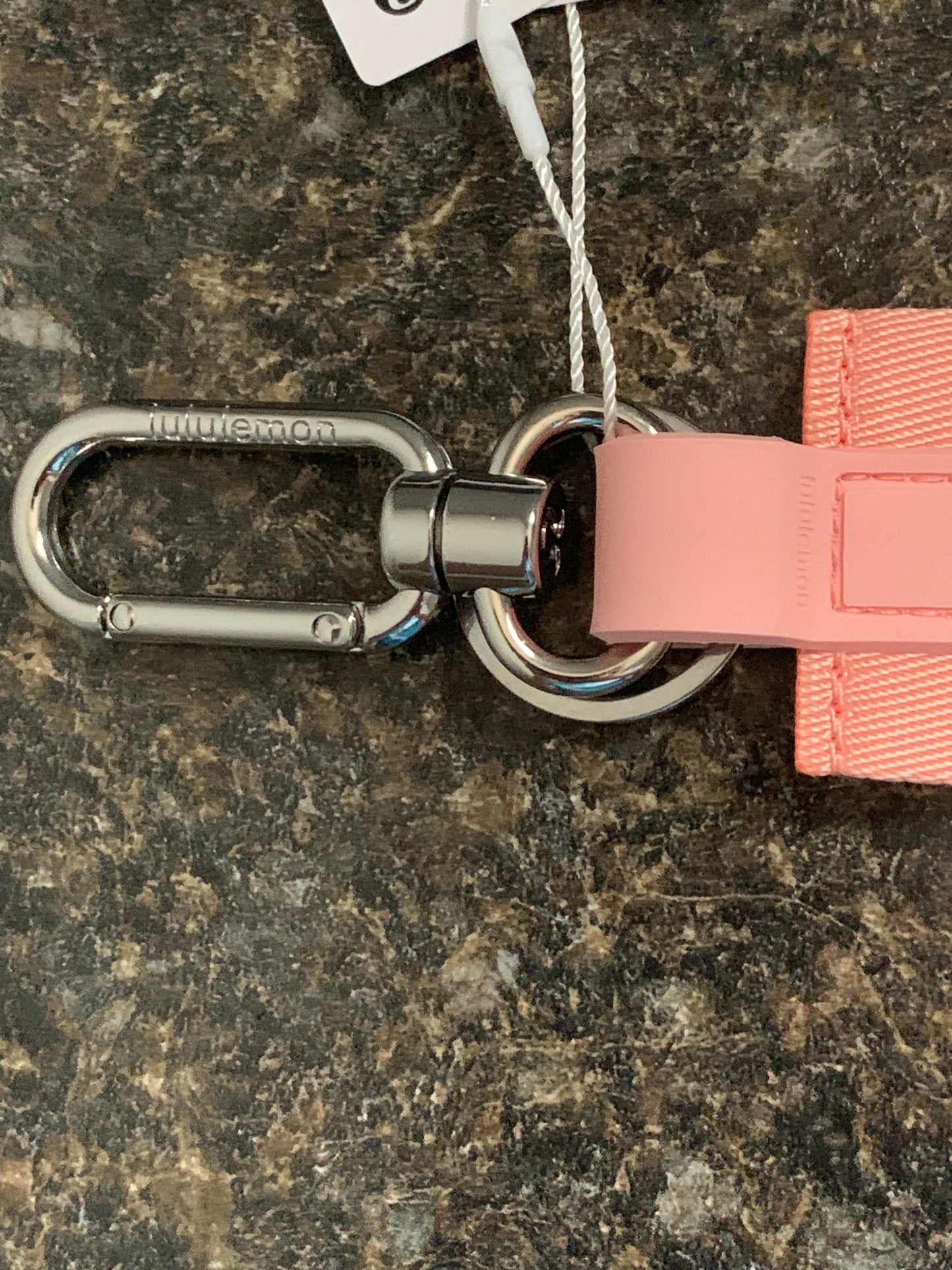 Lululemon Never Lost Keychain Misty Pink Peach White White New With Tags