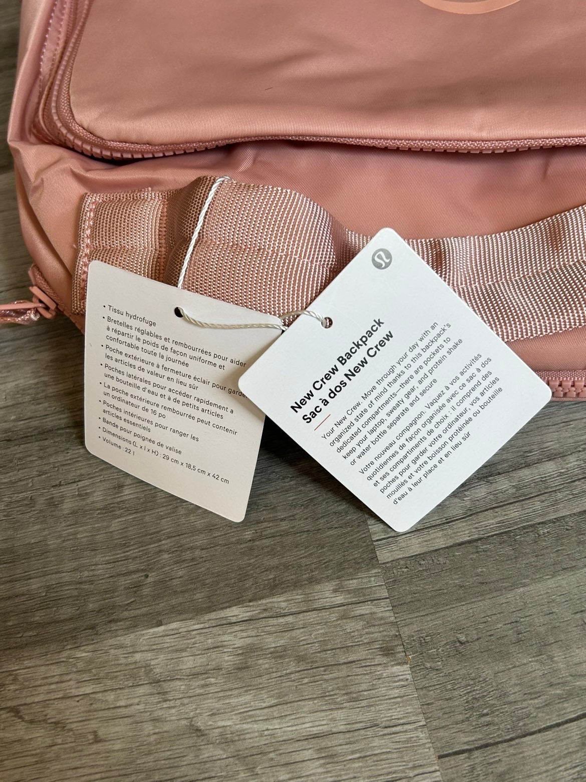 Lululemon Backpack New Crew Pink New With Tags 22L