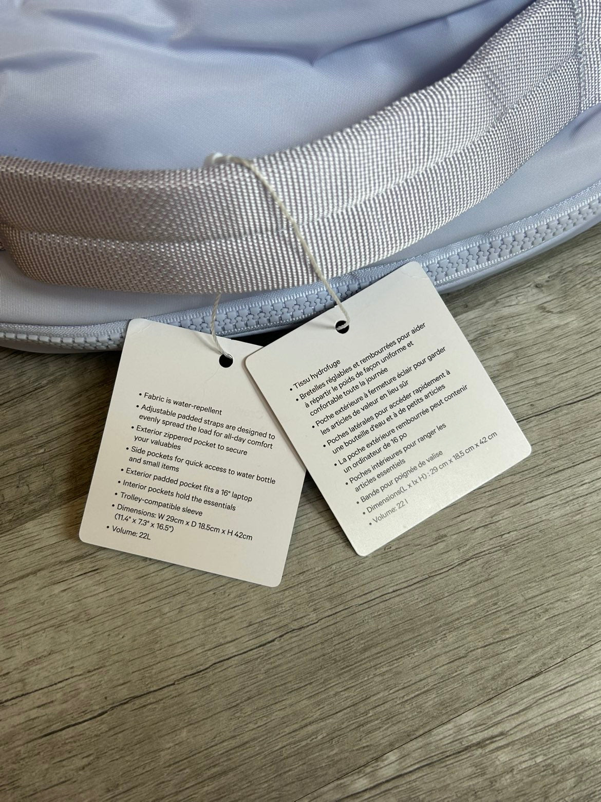 Lululemon Backpack New Crew Serene Blue New With Tags 22L