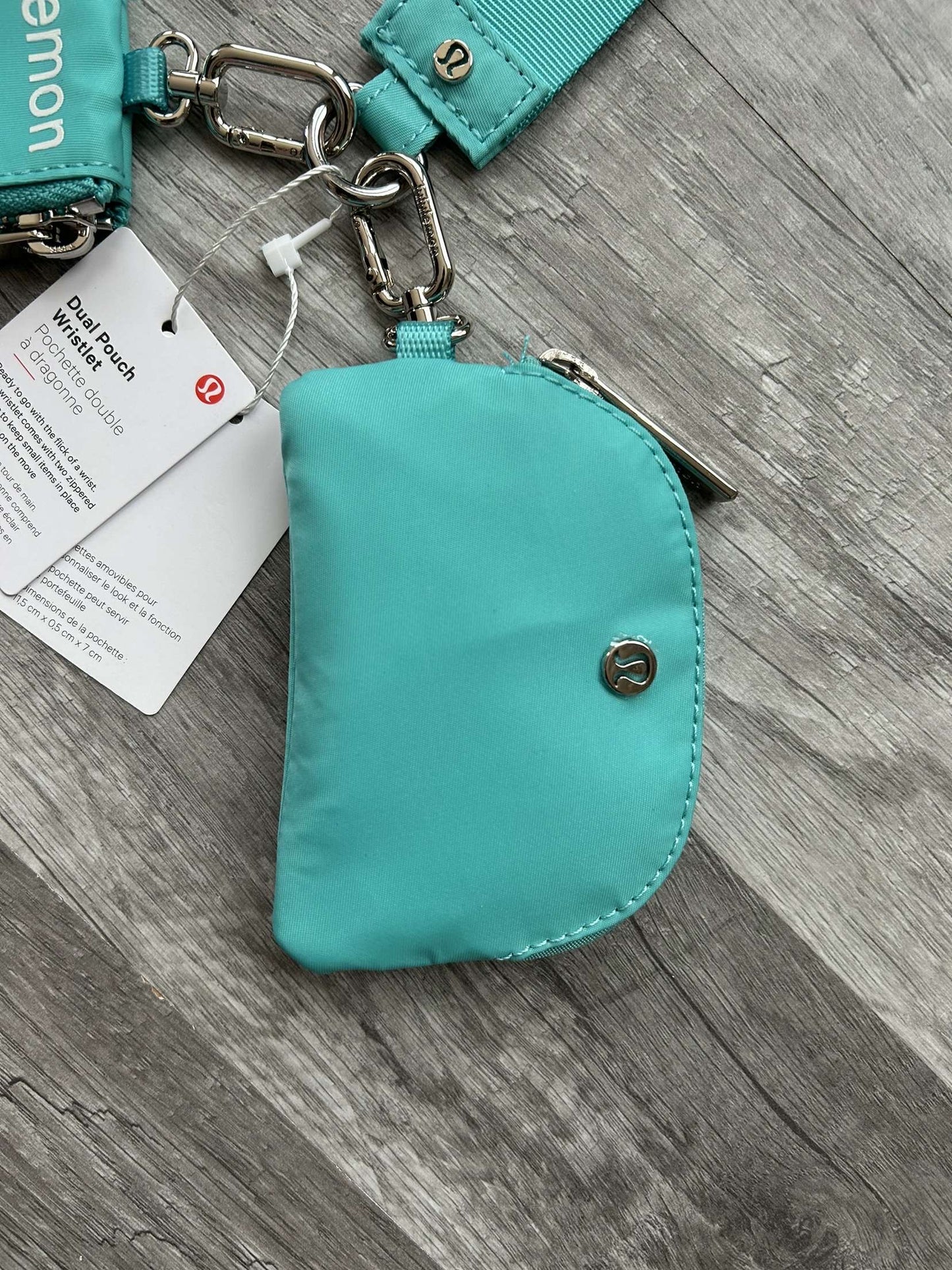 Lululemon Dual Pouch Wristlet Teal Turquoise Aqua New With Tags