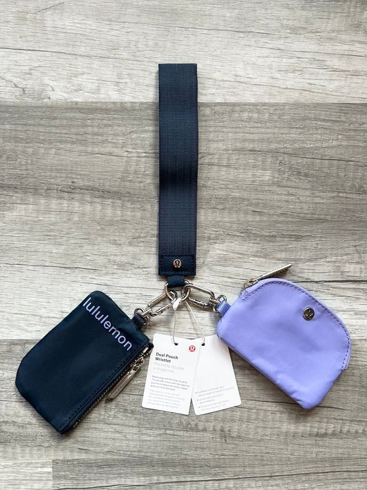 Lululemon Dual Pouch Wristlet Purple and Navy New With Tags