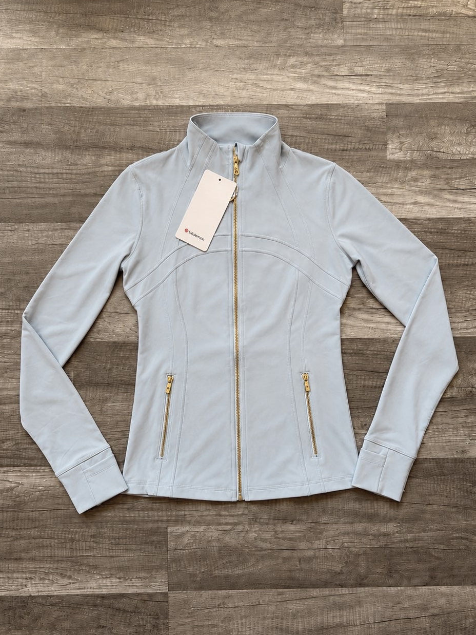 Lululemon Define Jacket Nulu Blue and Gold Zipper Size 6 Small New With Tags