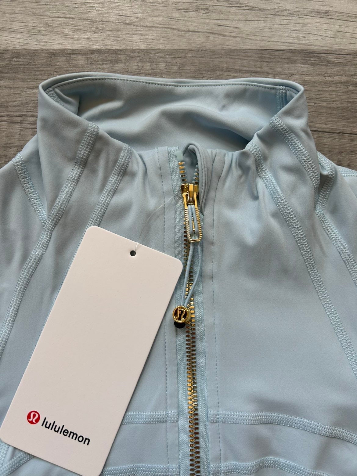 Lululemon Define Jacket Nulu Blue and Gold Zipper Size 6 Small New With Tags