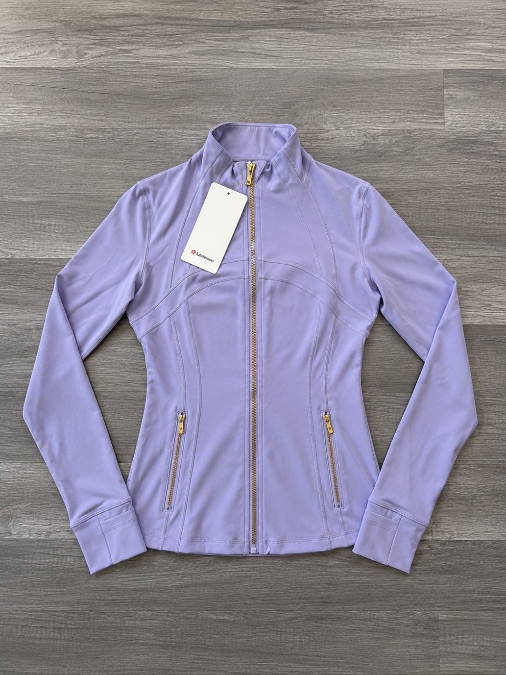 Lululemon Define Jacket Nulu Purple and Gold Zipper Size 6 Small New With Tags