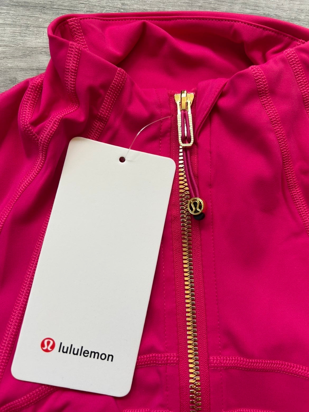 Lululemon Define Jacket Nulu Pink and Gold Zipper Size 6 Small New With Tags
