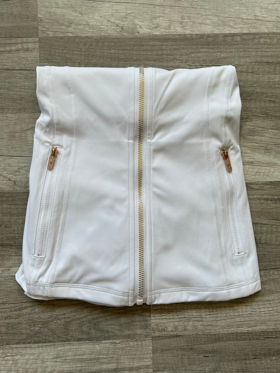 Lululemon Define Jacket Nulu White and Gold Zipper Size 6 Small New With Tags