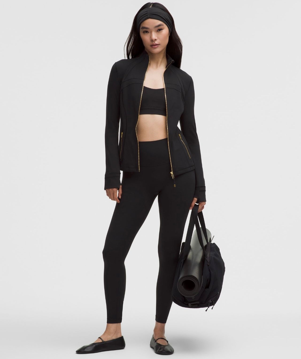 Lululemon Define Jacket Nulu Black and Gold Zipper Size 6 Small New With Tags