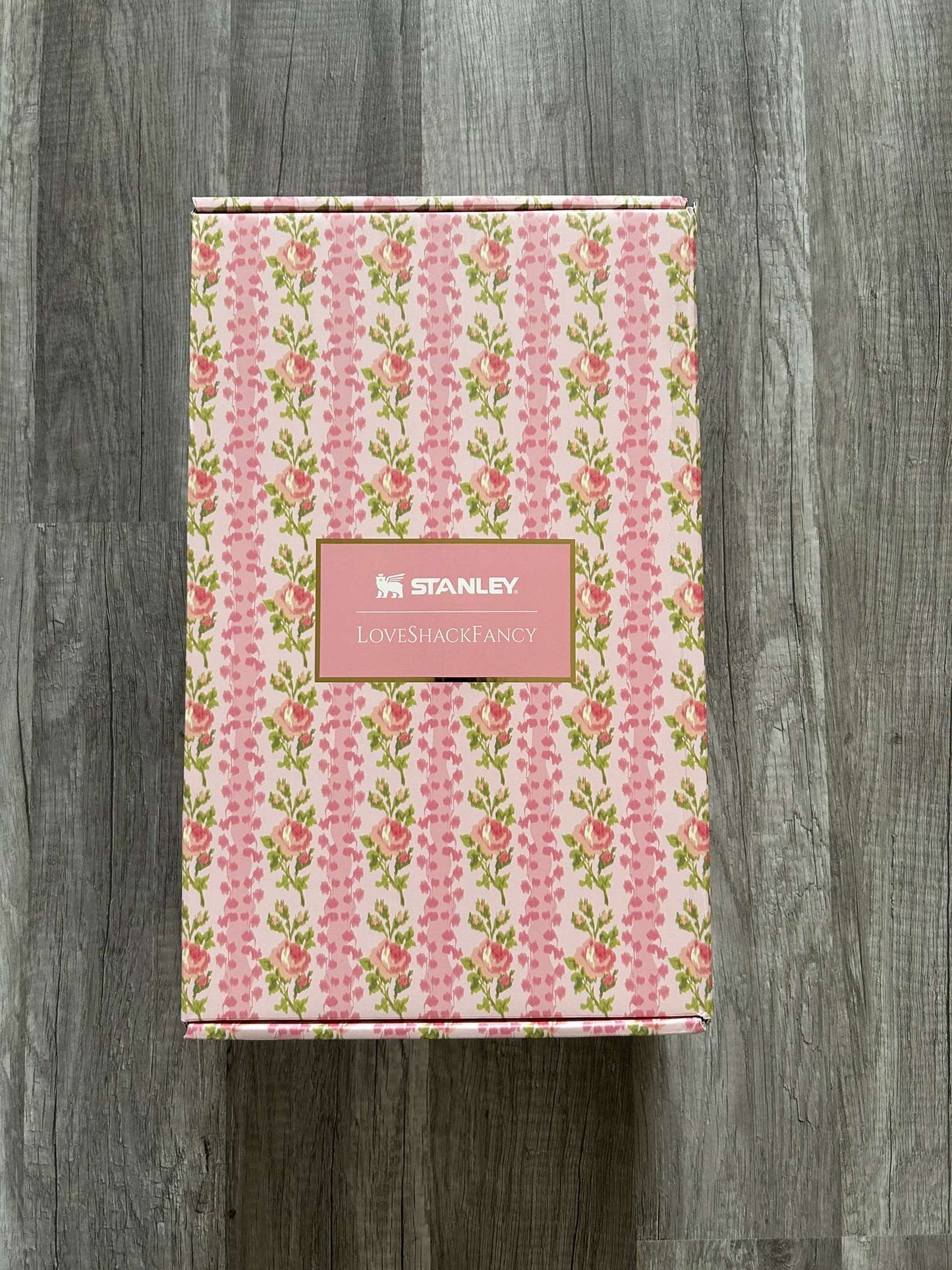 Love Shack Fancy Stanley Tumbler 40oz Blooming Heirloom Pink and Green