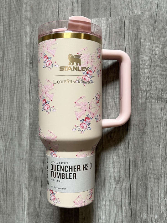 Love Shack Fancy Stanley Tumbler 40oz Stanley Rosa Beaux Pink
