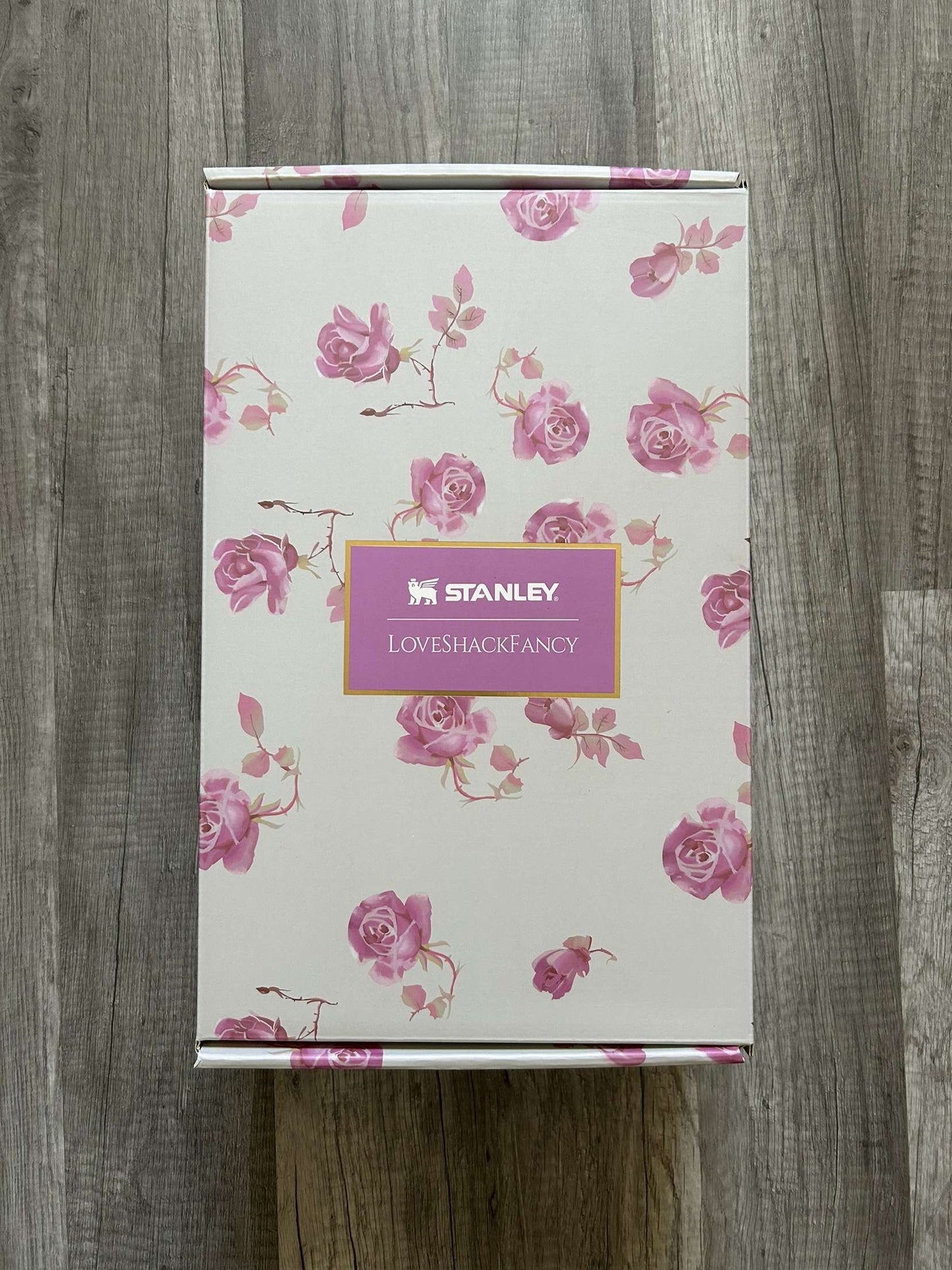 Love Shack Fancy Stanley Tumbler 40oz Quencher H2.0 Ribbon Rosa Pink and White