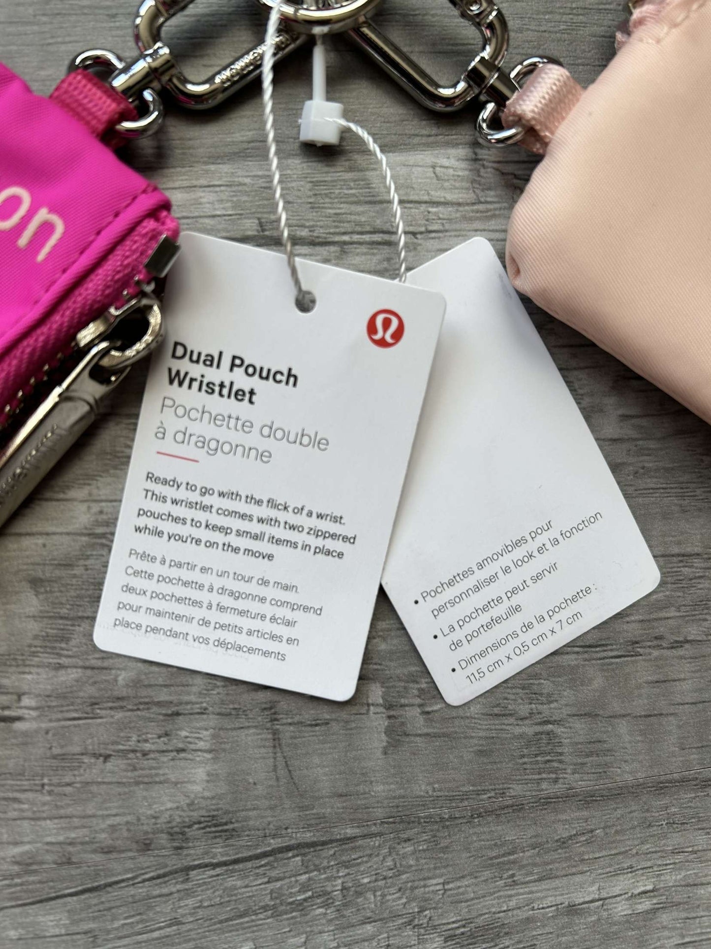 Lululemon Dual Pouch Wristlet Pink and Peach New With Tags