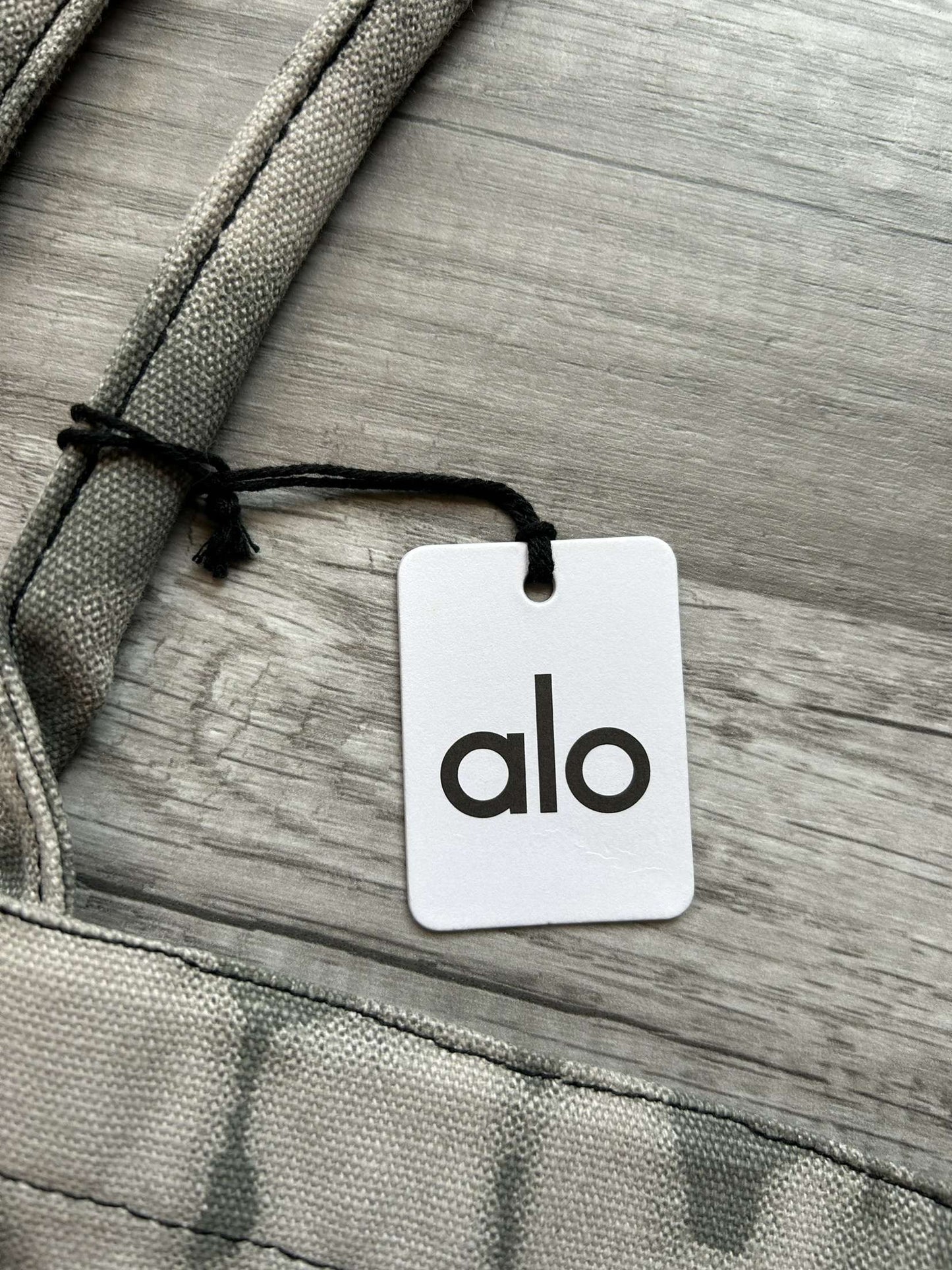 Alo Yoga Canvas Iconic Shopper Tote Bag Gray Tie Die