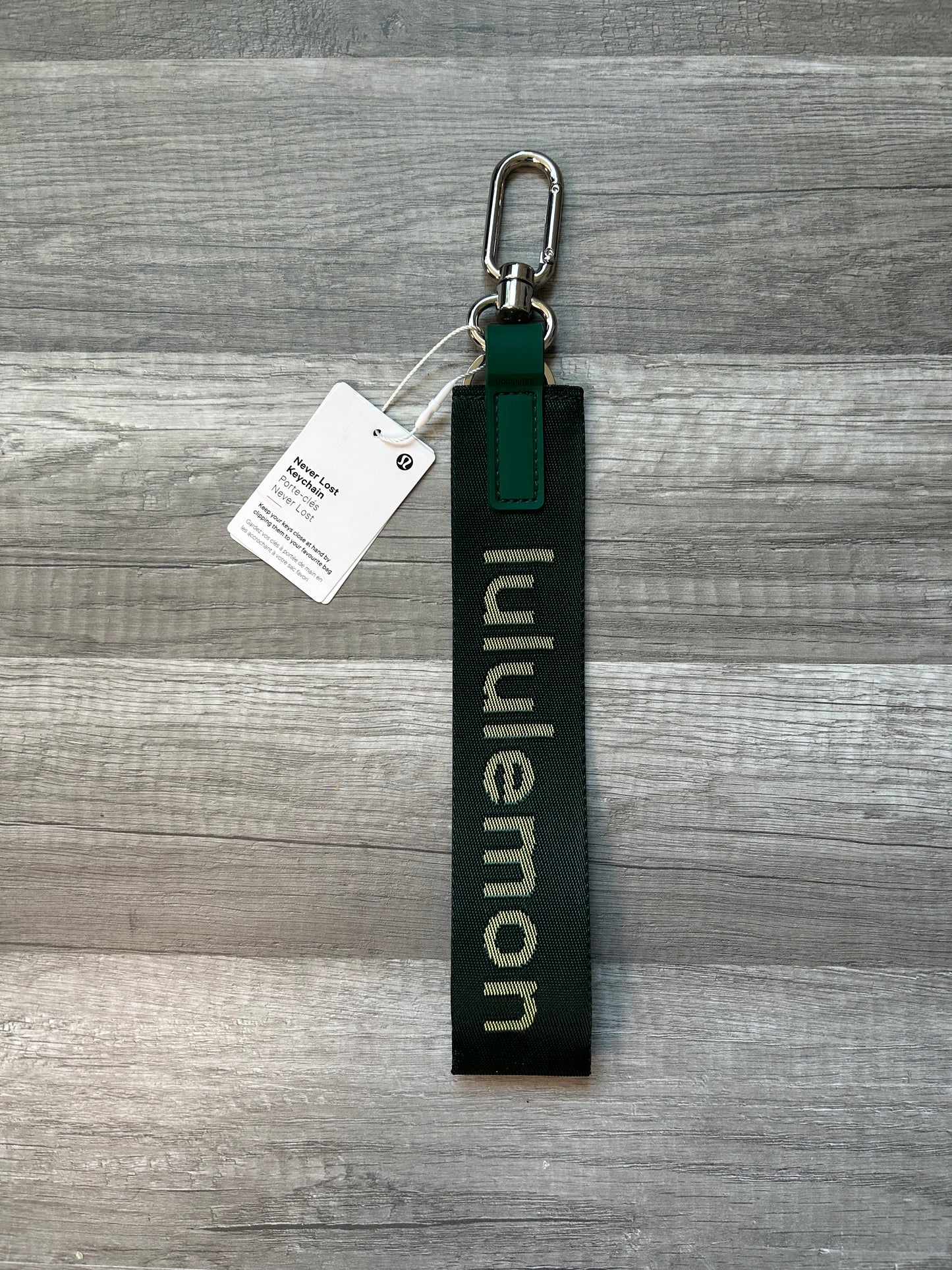Lululemon Never Lost Keychain Green Yellow New With Tags