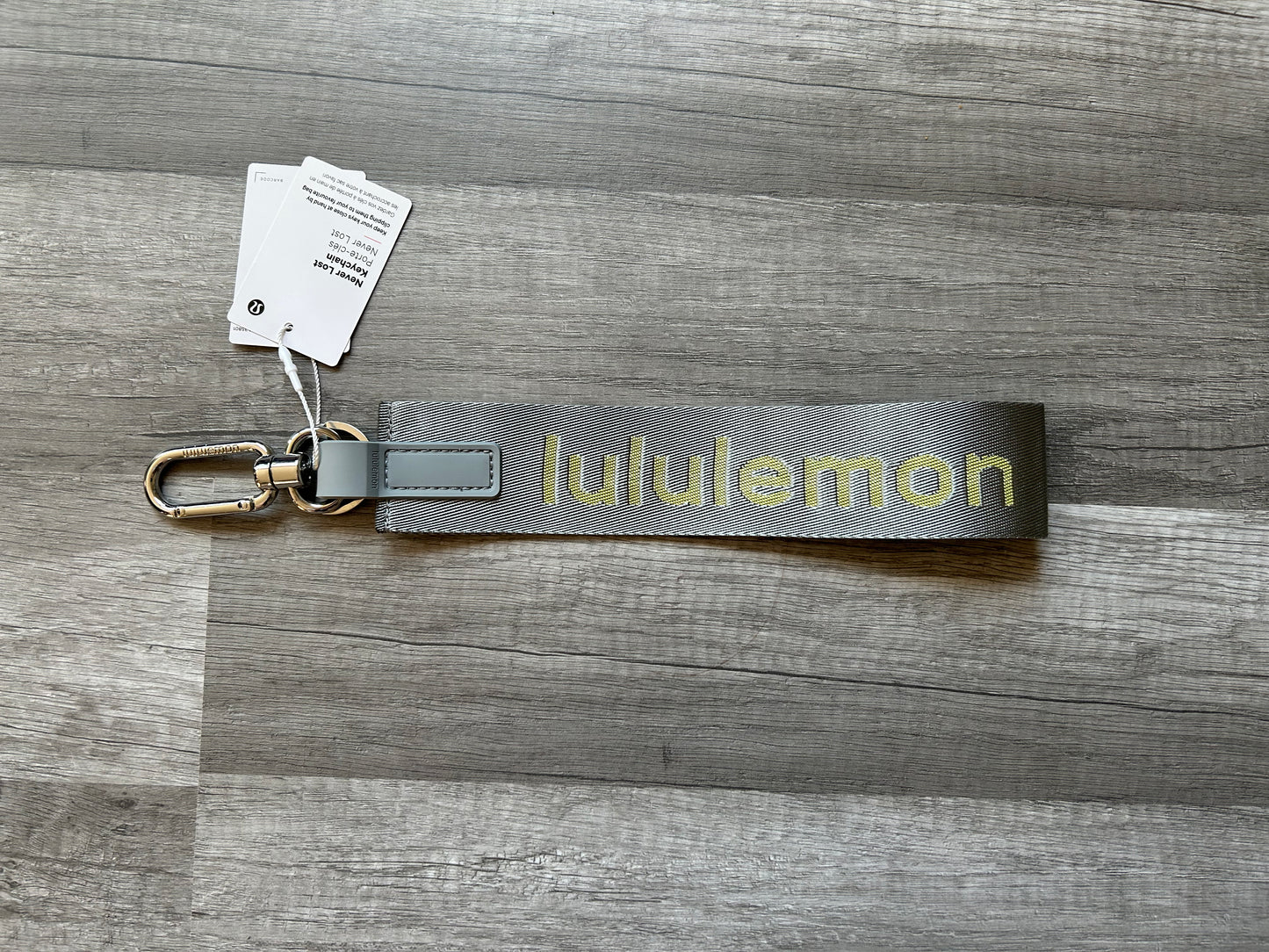Lululemon Never Lost Keychain Grey Green New With Tags