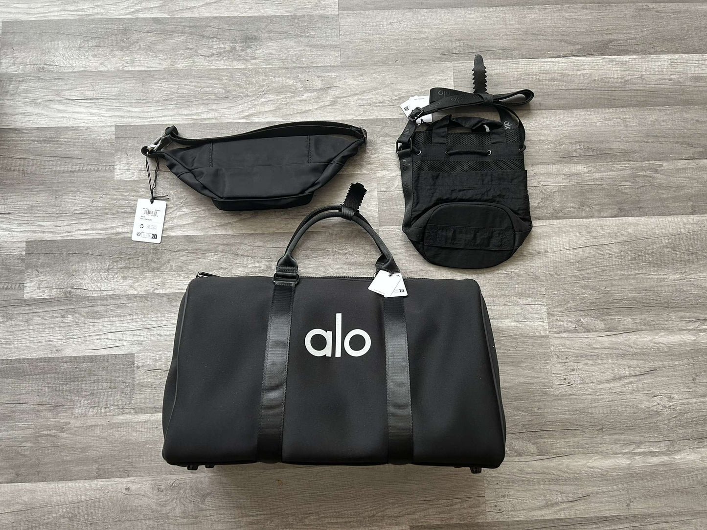 Alo Yoga Bundle Traverse Duffle Crossbody Bucket Bag Explorer Fanny Pack New With Tags