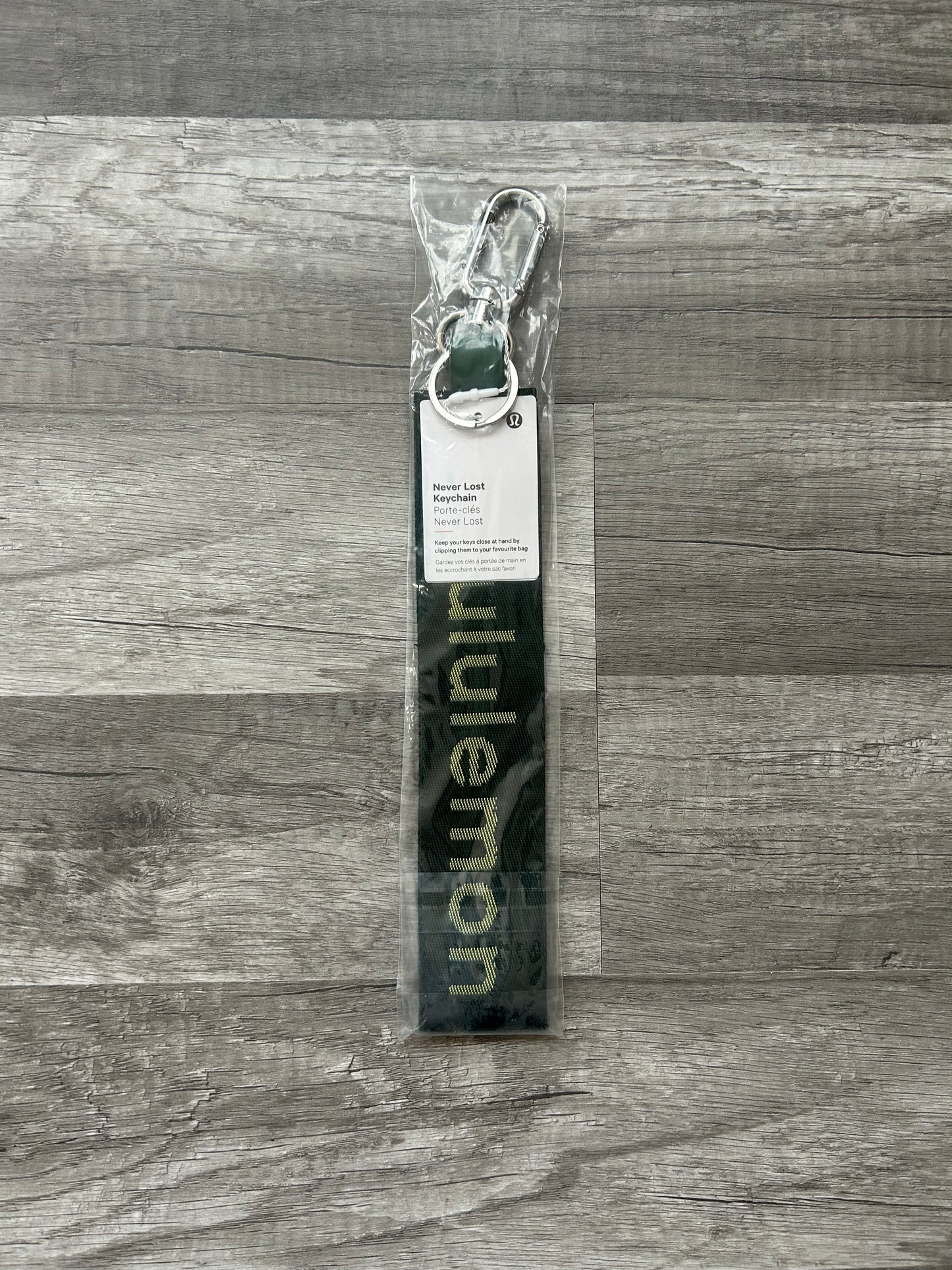 Lululemon Never Lost Keychain Green Yellow New With Tags