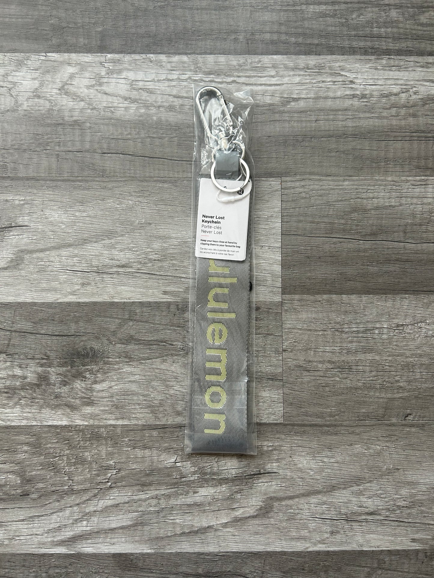 Lululemon Never Lost Keychain Grey Green New With Tags