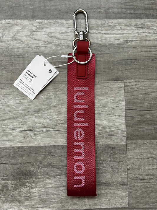 Lululemon Never Lost Keychain Pomegranate Red and White New With Tags