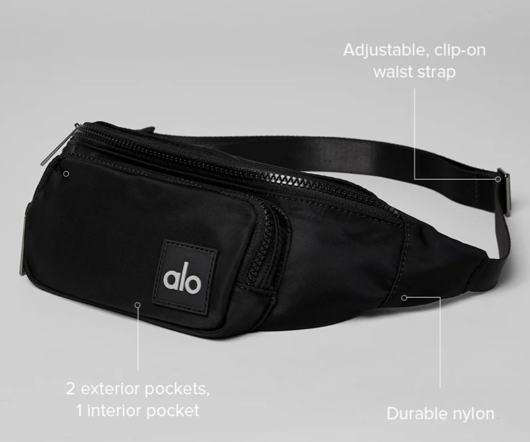 Alo Yoga Explorer Fanny Pack Black New With Tags 3L