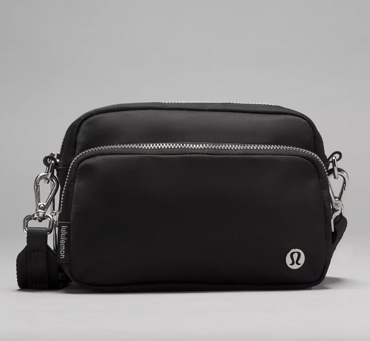 Lululemon Everywhere Crossbody Bag Black and Silver New With Tags 2L