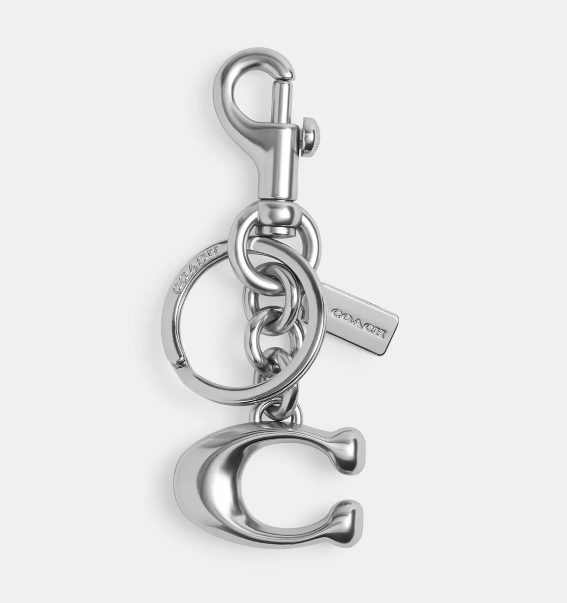 Coach Signature C Bag Charm Silver Brand New