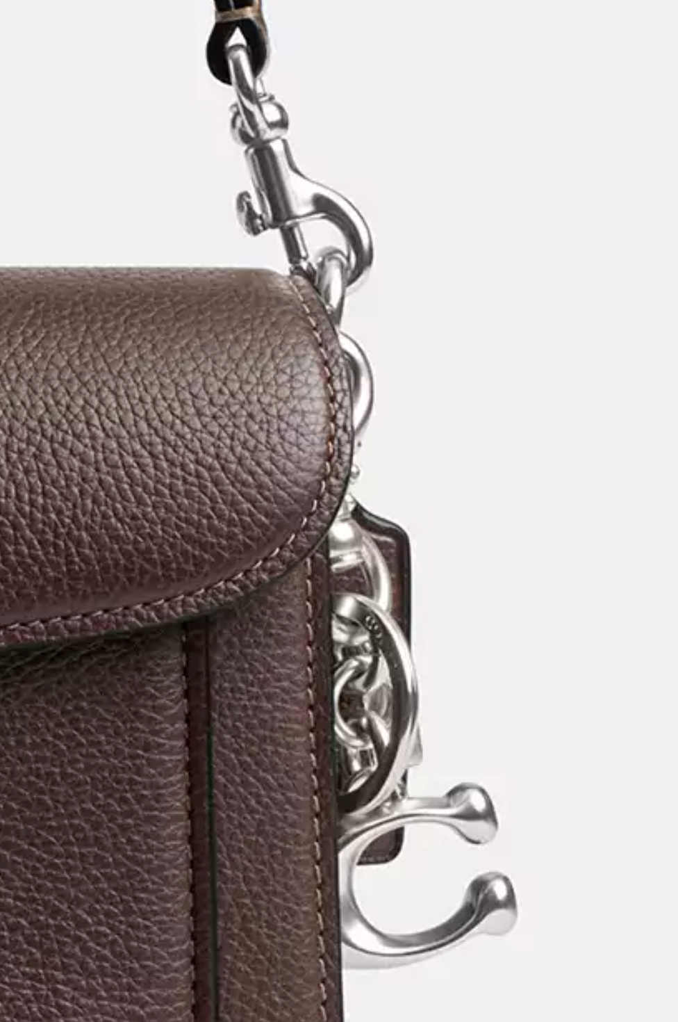Coach Signature C Bag Charm Silver Brand New