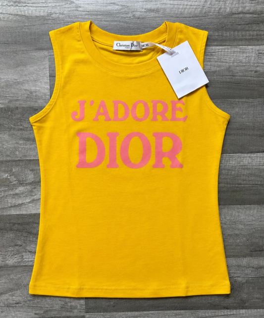 Christian Dior J’Adore Dior Tank Top Cami World Champion 1947 Yellow