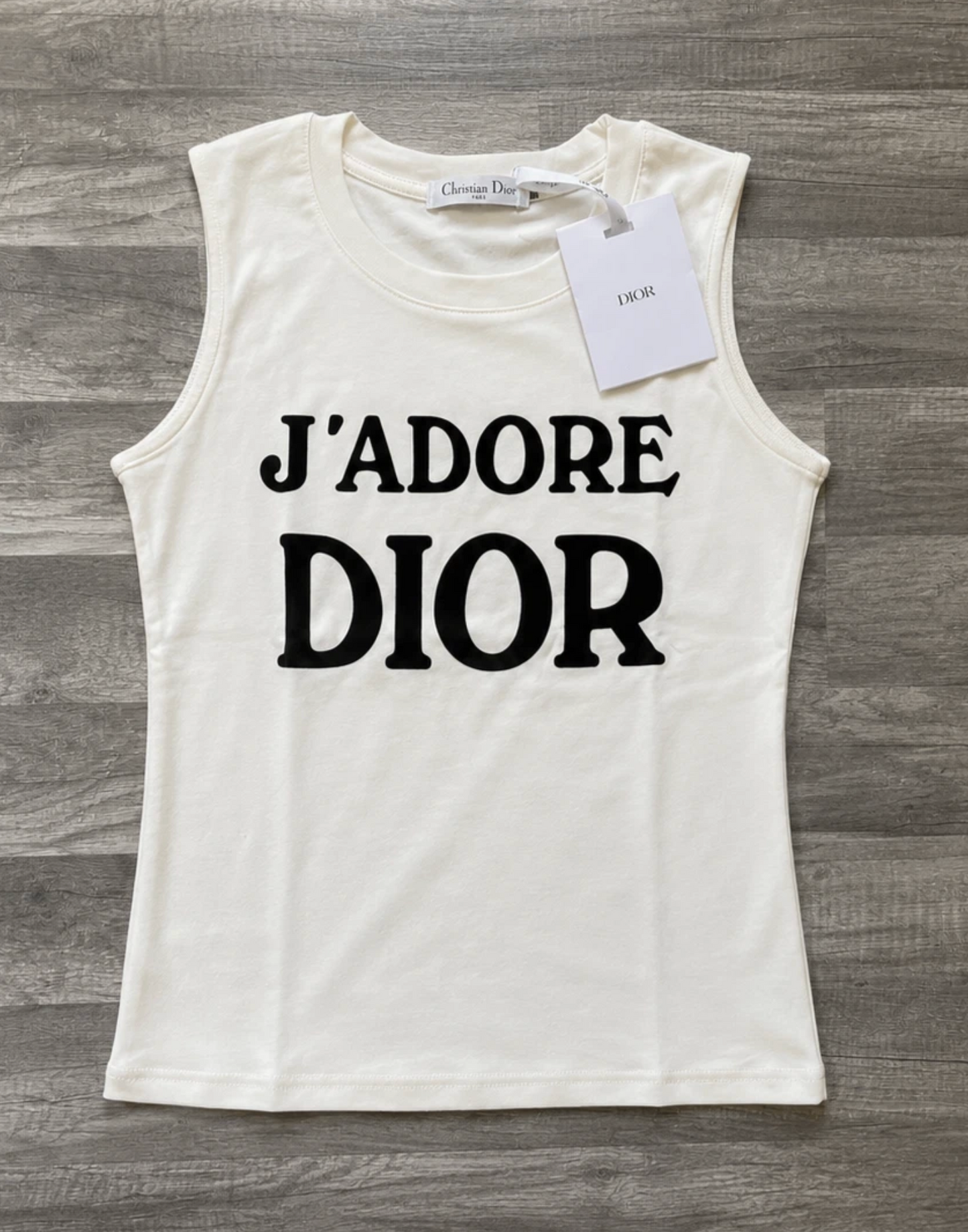 Christian Dior J’Adore Dior Tank Top Cami World Champion 1947 White and Black