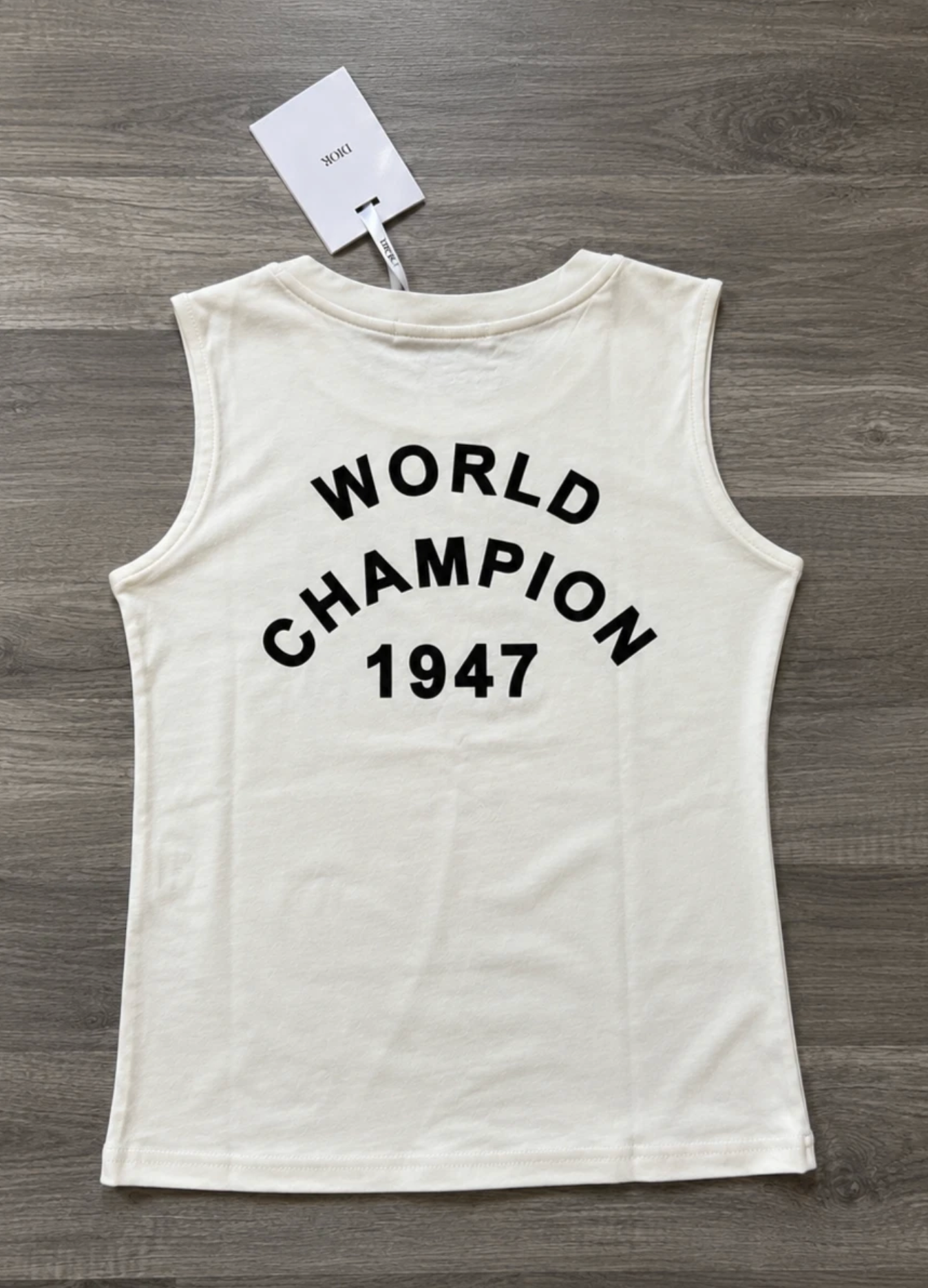 Christian Dior J’Adore Dior Tank Top Cami World Champion 1947 White and Black