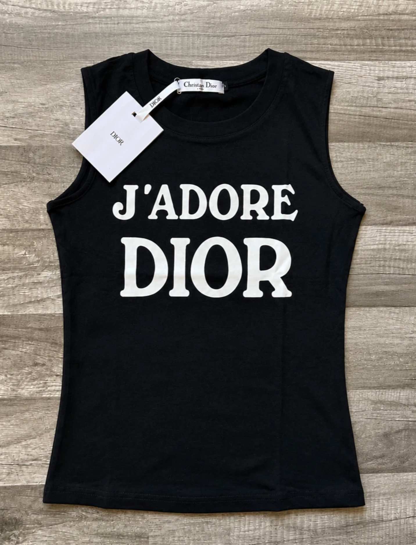 Christian Dior J’Adore Dior Tank Top Cami World Champion 1947 Black and White