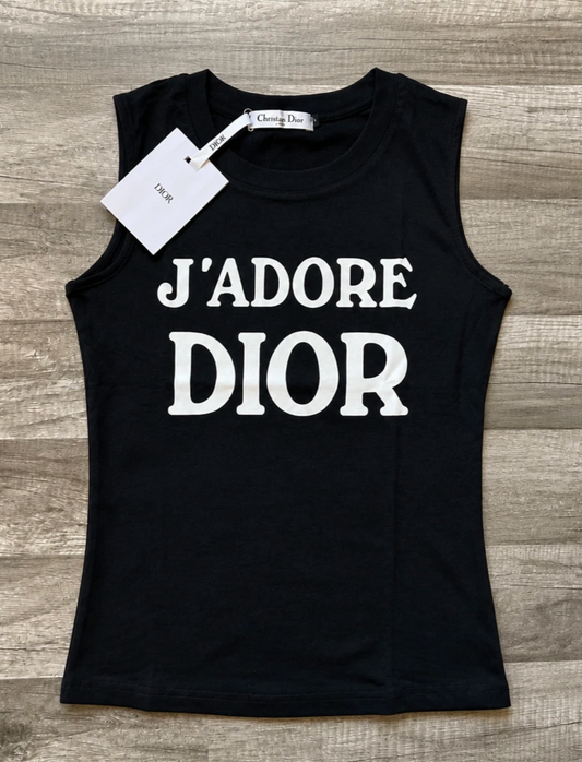 Christian Dior J’Adore Dior Tank Top Cami World Champion 1947 Black and White